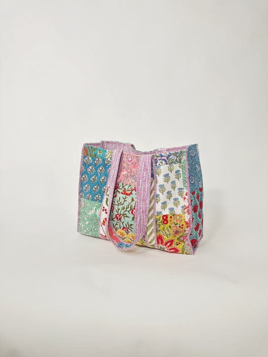 Quilted Reversible Tote Bag