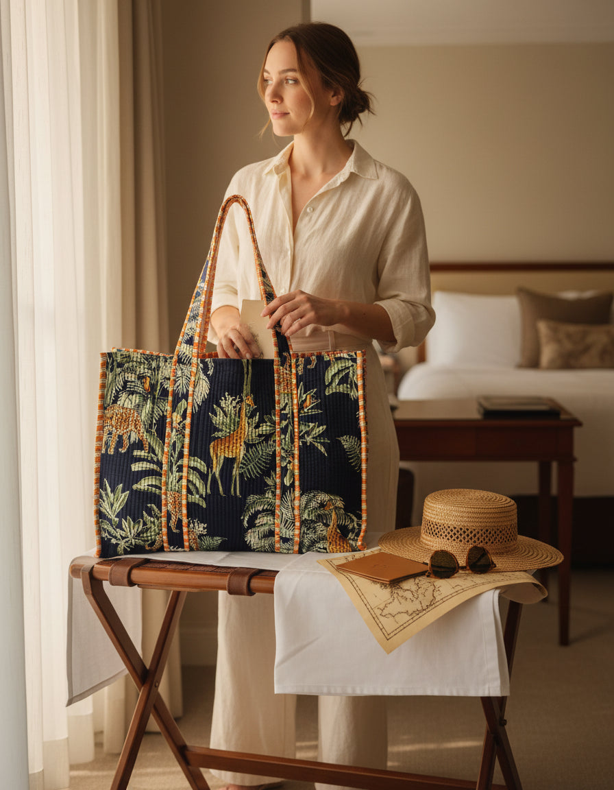 Jungle Quilted Travel Tote