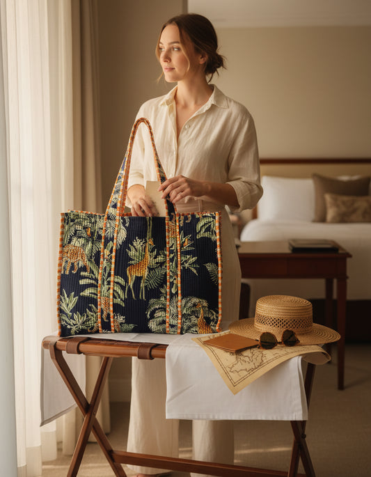 Jungle Quilted Travel Tote
